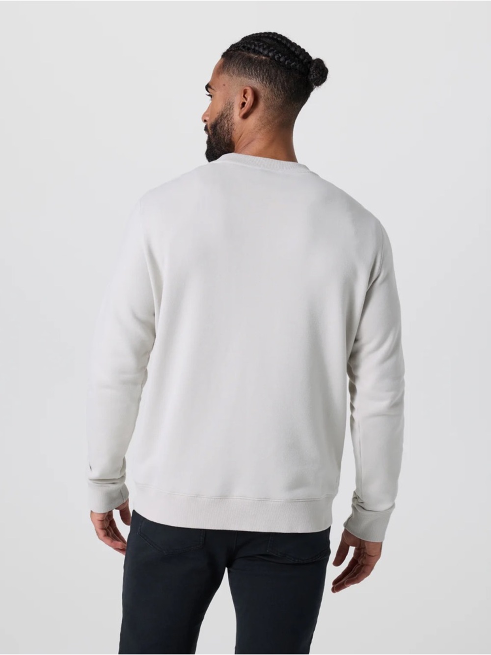 Vuori Light Gray Cypress Crewneck Sweatshirt in Salt Size Small - Picture 3 of 6